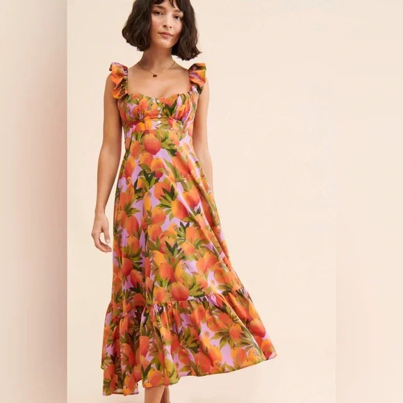 Farm Rio Mango Macaws Maxi Dress